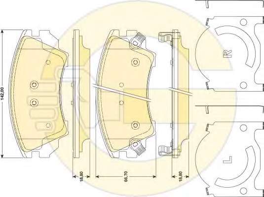 Комплект тормозных колодок, дисковый тормоз