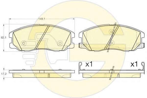 Комплект тормозных колодок, дисковый тормоз