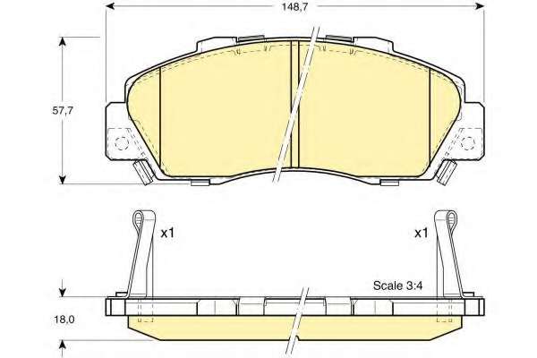 Комплект тормозных колодок, дисковый тормоз