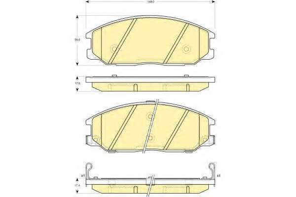 Комплект тормозных колодок, дисковый тормоз