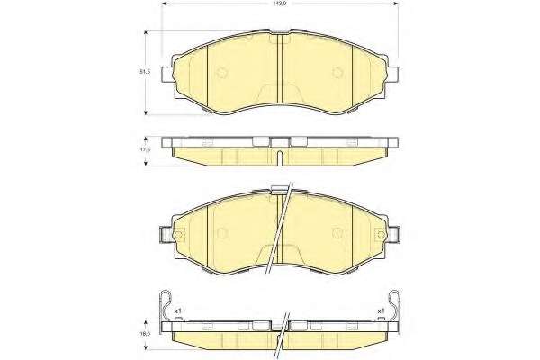 Комплект тормозных колодок, дисковый тормоз