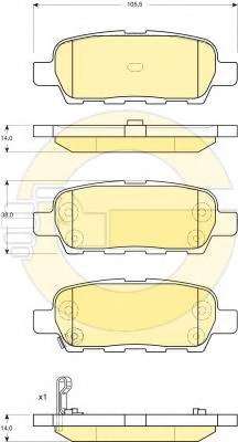 Комплект тормозных колодок, дисковый тормоз