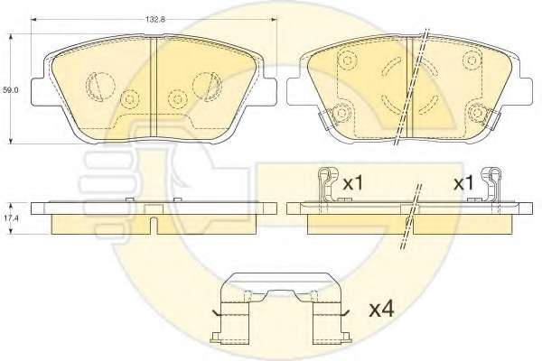 Комплект тормозных колодок, дисковый тормоз