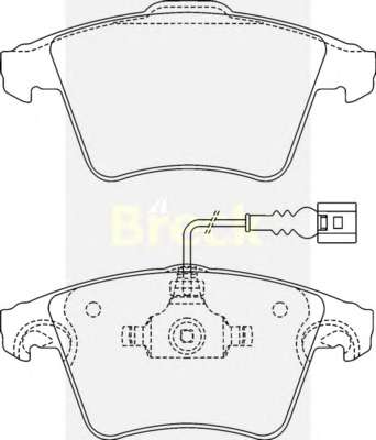 Колодки тормозные (передние) VW T5 03- (с датчиком)