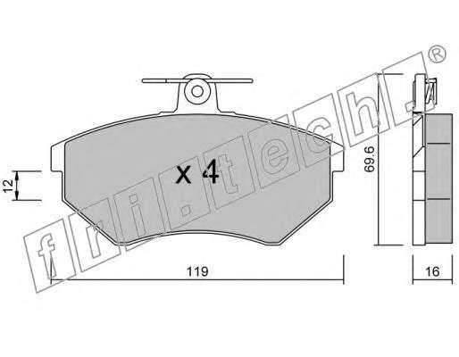 Комплект тормозных колодок, дисковый тормоз