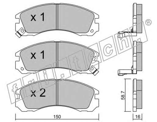 Комплект тормозных колодок, дисковый тормоз