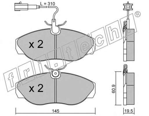Комплект тормозных колодок, дисковый тормоз