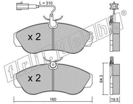 Комплект тормозных колодок, дисковый тормоз