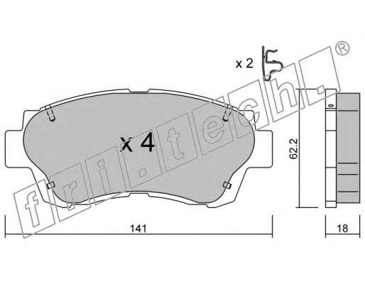 Комплект тормозных колодок, дисковый тормоз