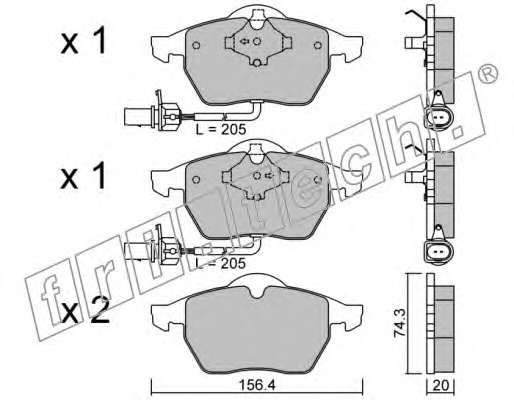 Комплект тормозных колодок, дисковый тормоз