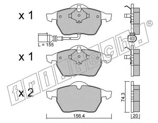 Комплект тормозных колодок, дисковый тормоз
