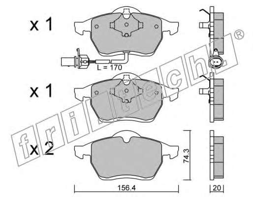 Комплект тормозных колодок, дисковый тормоз