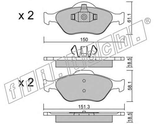 Комплект тормозных колодок, дисковый тормоз