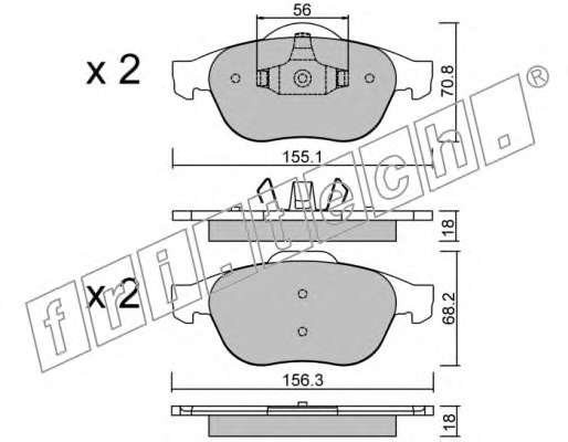 Комплект тормозных колодок, дисковый тормоз