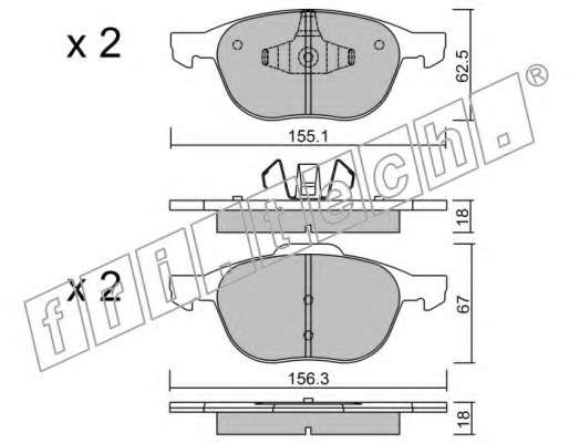 Комплект тормозных колодок, дисковый тормоз