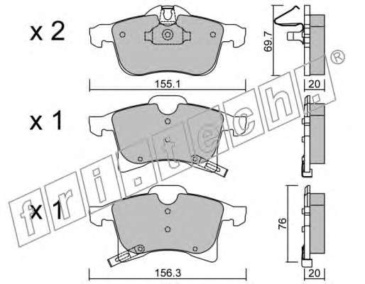 Комплект тормозных колодок, дисковый тормоз