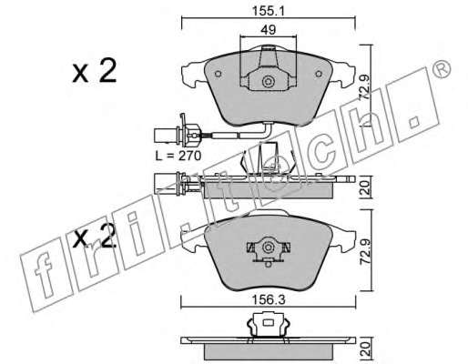 Комплект тормозных колодок, дисковый тормоз