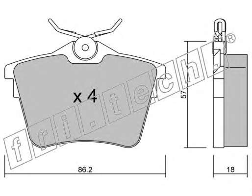 Комплект тормозных колодок, дисковый тормоз