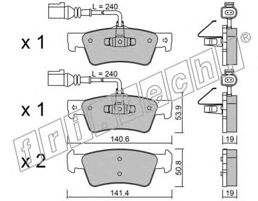 Комплект тормозных колодок, дисковый тормоз