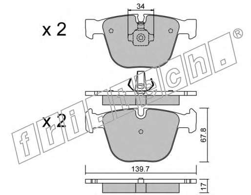 Комплект тормозных колодок, дисковый тормоз