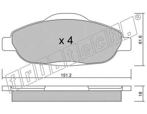 Комплект тормозных колодок, дисковый тормоз