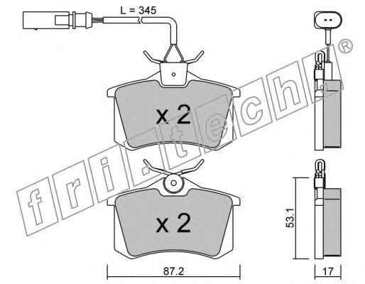 Комплект тормозных колодок, дисковый тормоз