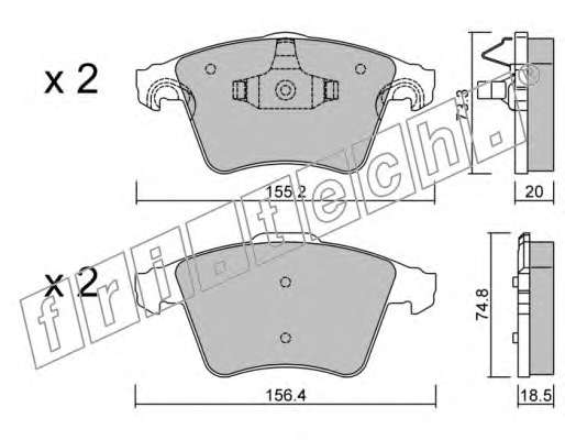 Комплект тормозных колодок, дисковый тормоз