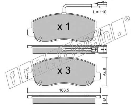 Комплект тормозных колодок, дисковый тормоз