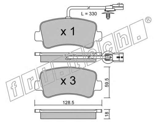 Комплект тормозных колодок, дисковый тормоз