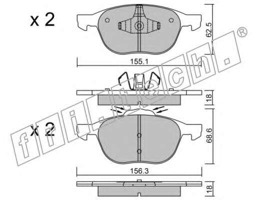 Комплект тормозных колодок, дисковый тормоз