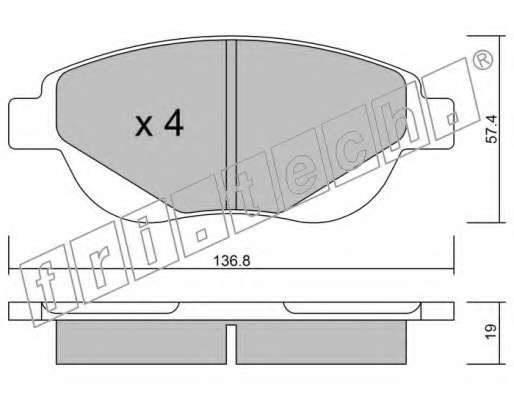 Комплект тормозных колодок, дисковый тормоз