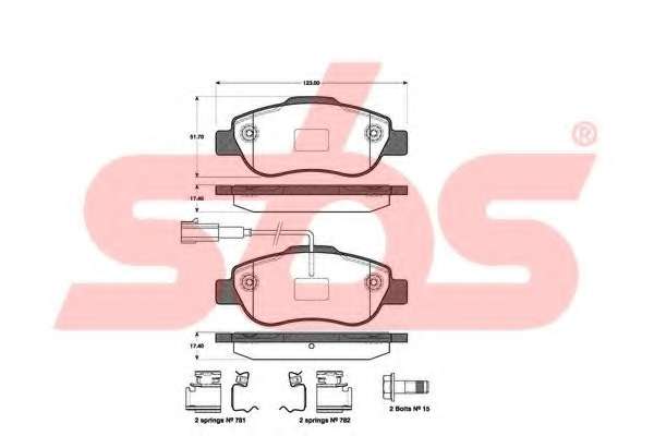 Комплект тормозных колодок, дисковый тормоз