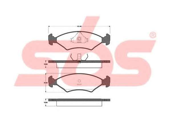 Комплект тормозных колодок, дисковый тормоз