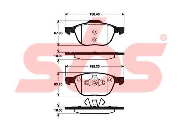 Комплект тормозных колодок, дисковый тормоз