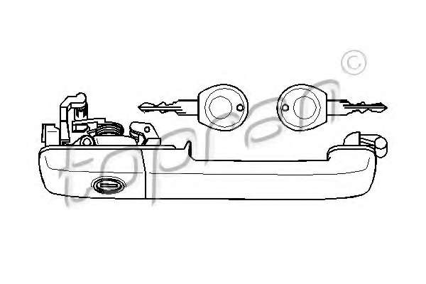 Ручка дверей передня права VW Passat 88-
