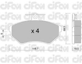 Комплект тормозных колодок, дисковый тормоз