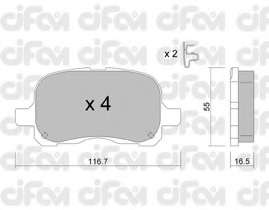 Комплект тормозных колодок, дисковый тормоз