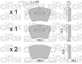 Комплект тормозных колодок, дисковый тормоз