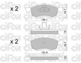 Комплект тормозных колодок, дисковый тормоз