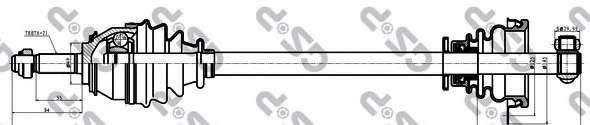 Полуось Renault Logan 04- (L) (21x681) d=29.95