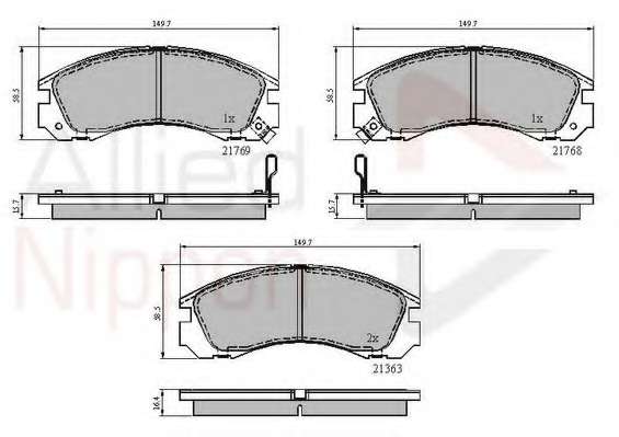 Комплект тормозных колодок, дисковый тормоз