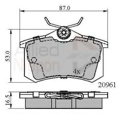 Комплект тормозных колодок, дисковый тормоз