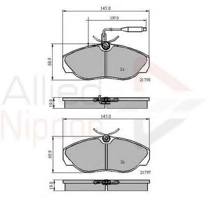 Комплект тормозных колодок, дисковый тормоз