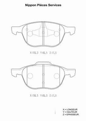 Комплект тормозных колодок, дисковый тормоз