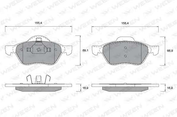 Комплект тормозных колодок, дисковый тормоз