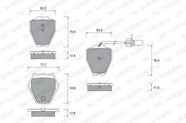 Комплект тормозных колодок, дисковый тормоз