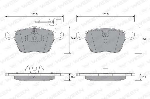Комплект тормозных колодок, дисковый тормоз