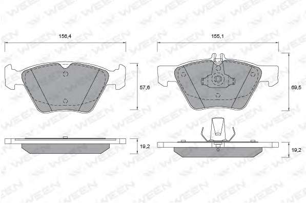 Комплект тормозных колодок, дисковый тормоз