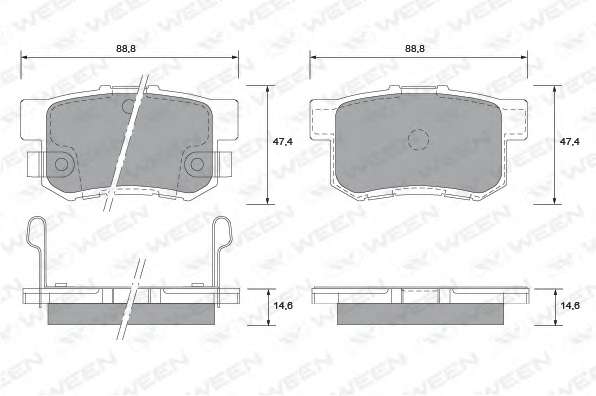 Комплект тормозных колодок, дисковый тормоз