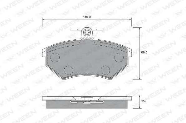 Комплект тормозных колодок, дисковый тормоз